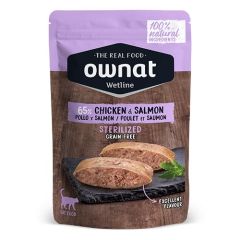 Ownat Wetline Cat Sterilized Chicken & Salmon (Sachets) 12 x 85 gr