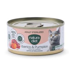 Natura Diet Cat Adult Sterilized Iberico & Pumpkin(Boîtes) - 24 x 85 gr