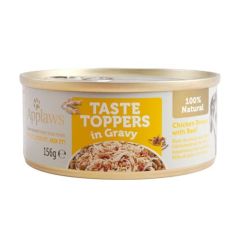 Applaws Dog Taste Toppers in Gravy Chicken with Beef (Latas) 156 gr x 12