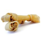 Wuapu os pressés nœuds cuir vache pour chien