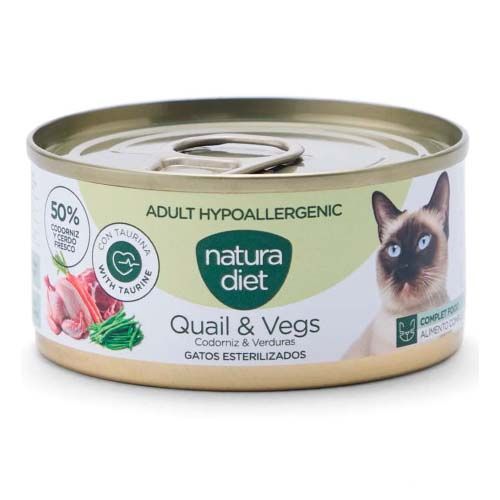 Natura Diet Cat Adult Hypoallergenic Quail (Boîtes) - 24 x 85 gr