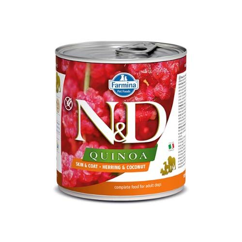 Farmina N&D Quinoa Skin Coat Hareng (Boîtes) 285 gr x 6