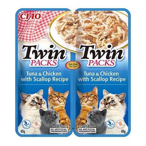 Churu Cat Twin Tuna & Chicken in Scallop Broth - 12 x 80 gr (Expédition 3 - 5 jours)