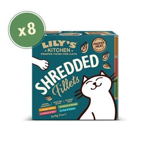 Lily's Kitchen Shredded Fillets Tins Cat Multipack 8X70 Gr (Expédition 3 - 5 jours)