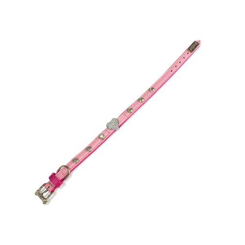 Collier cuir Rose cœur
