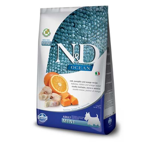 Farmina N&D Grain Free Ocean Adult Mini Morue et Potiron Chien