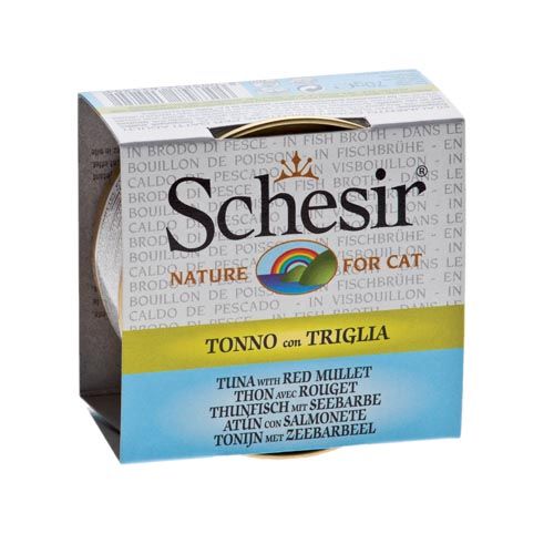 Schesir Chat Thon et Rouget - Cuit au bouillon (boîtes)