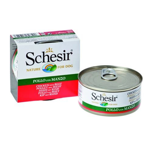 Schesir Poulet et Boeuf en gelée pour Chien(Boîtes)