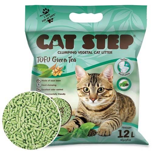 Cat Step Tofu Green Tea Litière végétale biodégradable pour chats